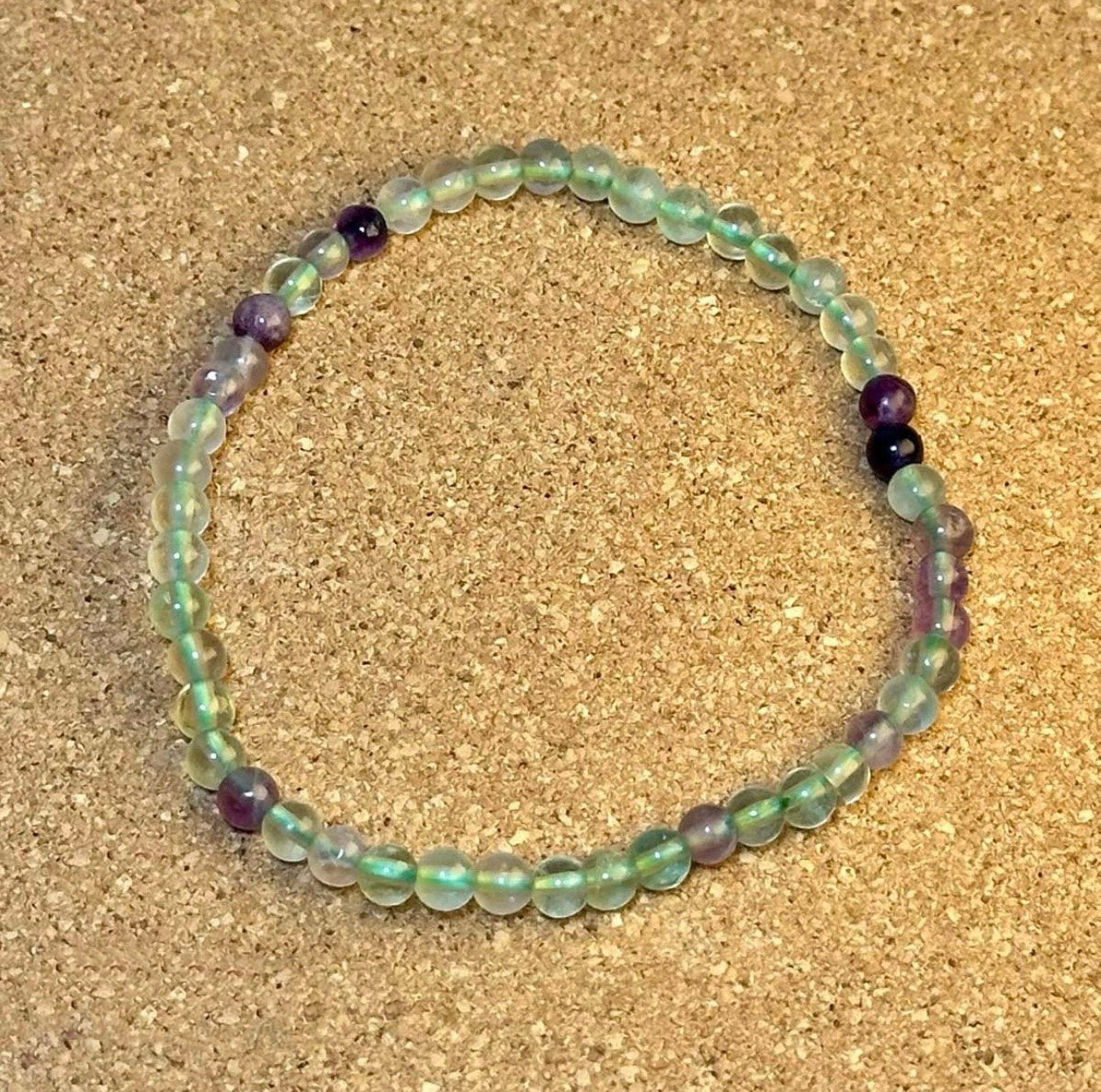 4mm crystal bead bracelet made of fluorite