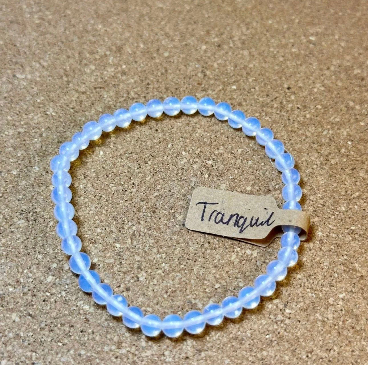 4mm crystal bead bracelet made of opalite