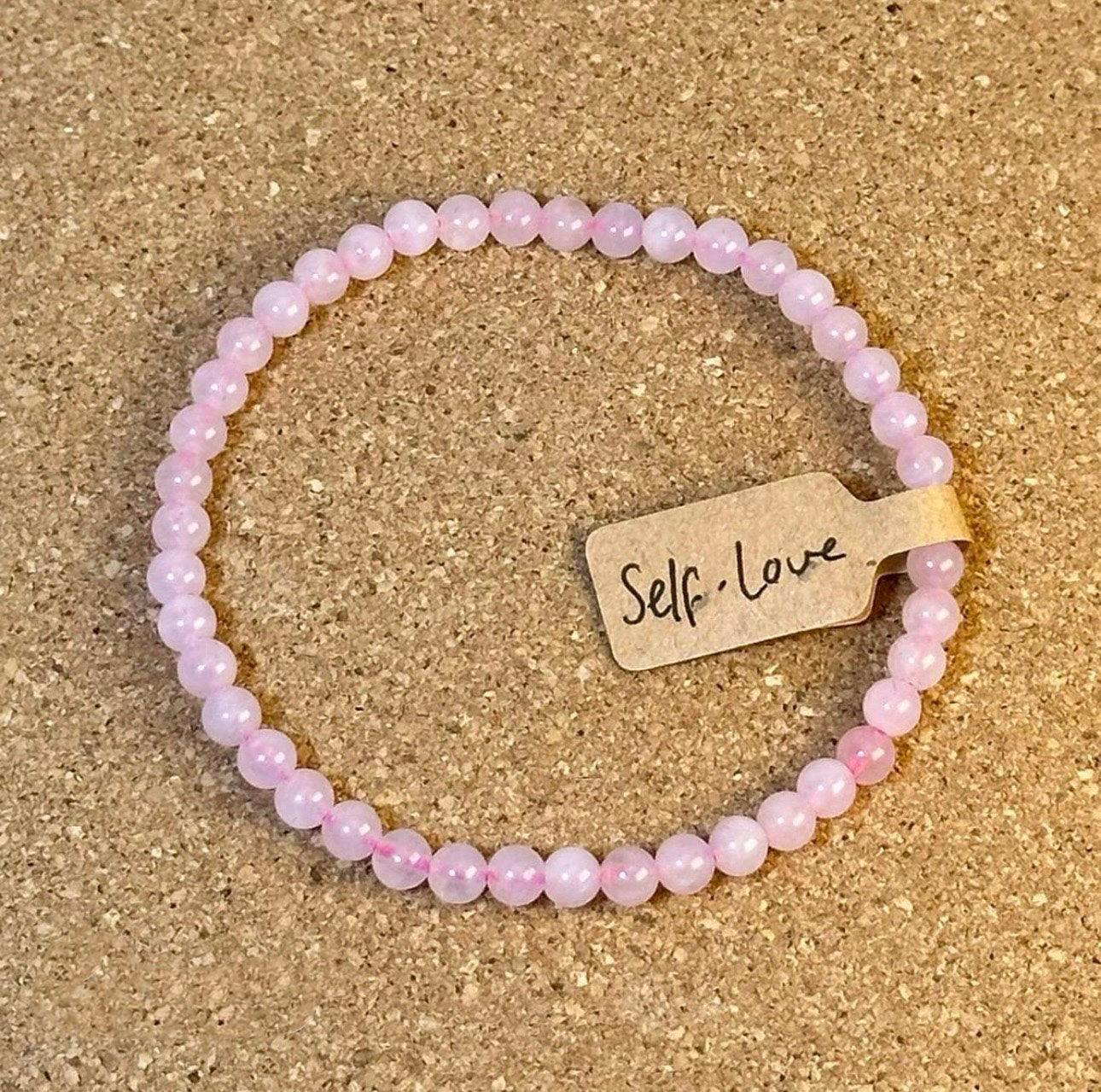 4mm crystal bead bracelet made of rose quartz representing self love