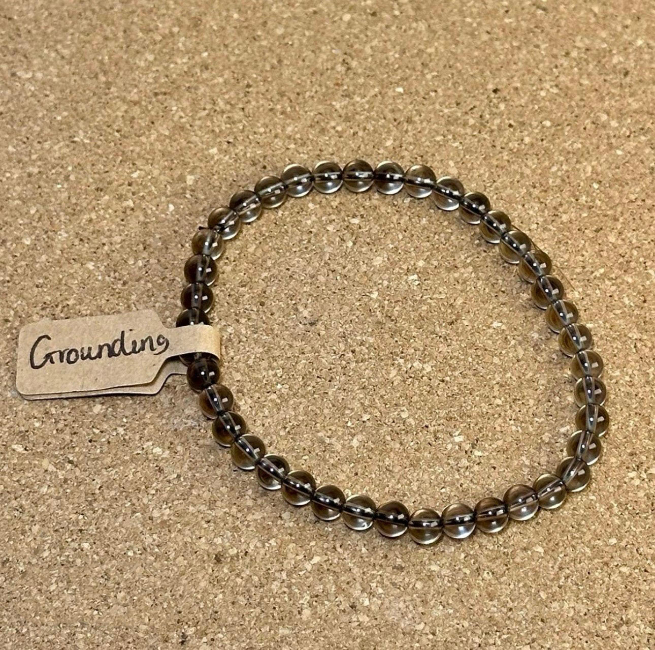 4mm crystal bead bracelet made of smoky quartz